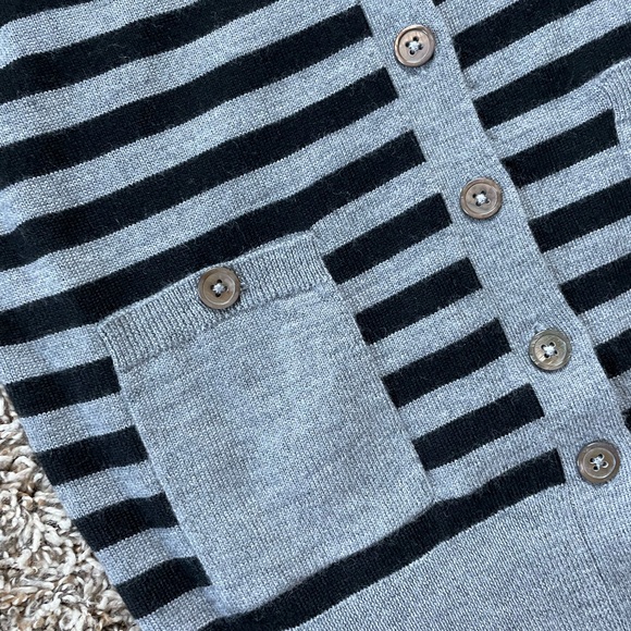 Loft Gray and Black Striped Cardigan - Picture 2 of 6